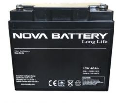 12 Volt 40 Amper Deep-Cycle Jel Engelli Aracı Aküsü Nova 12V 40 A