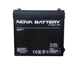 12 Volt 55 Amper Deep-Cycle Jel Engelli Aracı Aküsü Nova 12V 55A