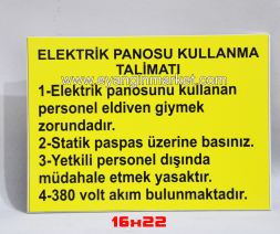 16X22 Elektrik Panosu Kullanma Talimatı