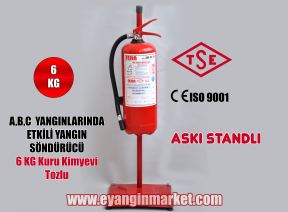 Stantlı 6 kg Tozlu Yangın Söndürücü